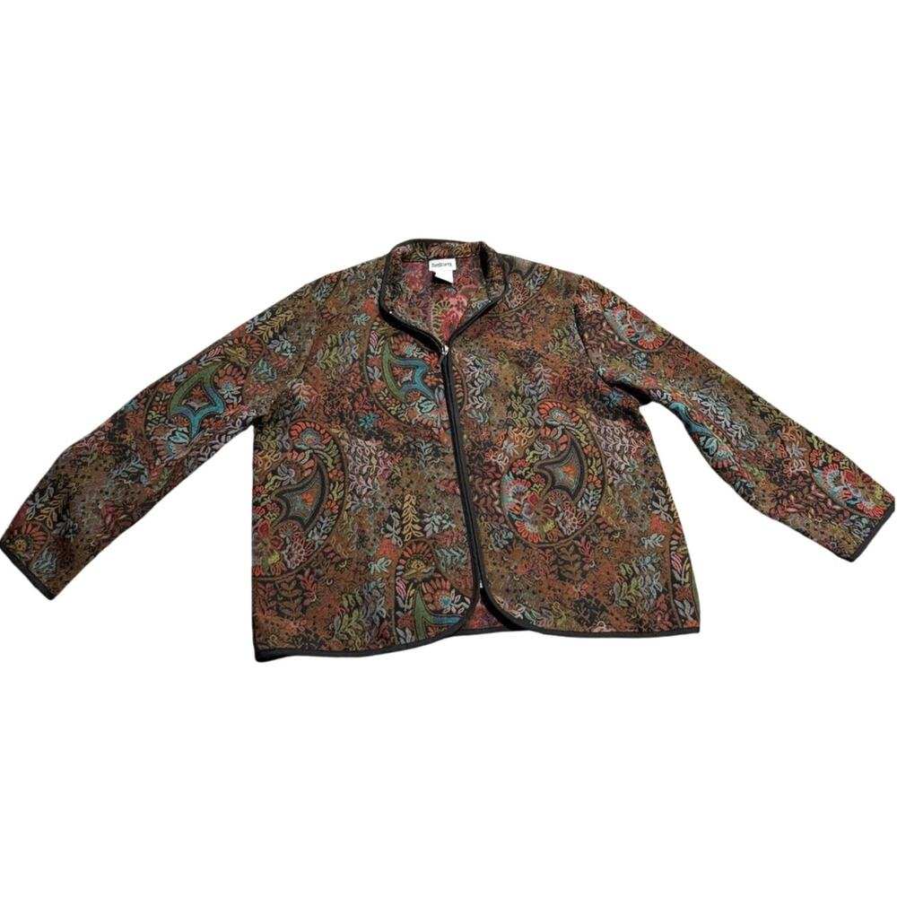 VTG BonWorth Tapestry Blazer Jacket 30422 Womens Small Petite SP Paisley Floral